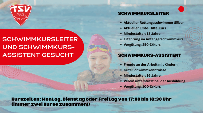 Schwimmkursleiter & -Assistent gesucht!